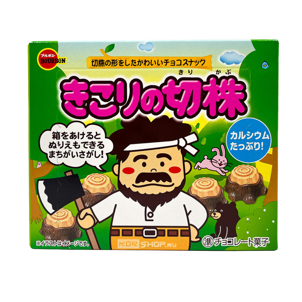 Шоколад Bourbon Lumberjack Stump с начинкой из печенья в форме пенька, 66 гр