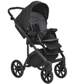 Детская коляска Roan Bass Next Кожа 2 в 1 RN088/1 Black/Black