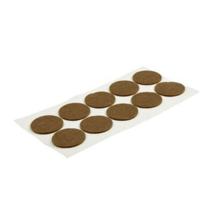 Подпятник войлочный D45 (10шт) самоклеящийся, цвет коричневый, Турция