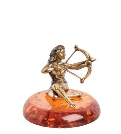Народные промыслы AM- 993 Фигурка «Знак зодиака - Стрелец» (латунь, янтарь)