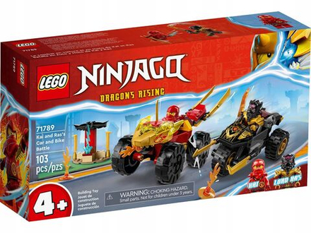 Конструктор LEGO Ninjago Битва автомобилей и мотоциклов между Каем и Гонкой 71789