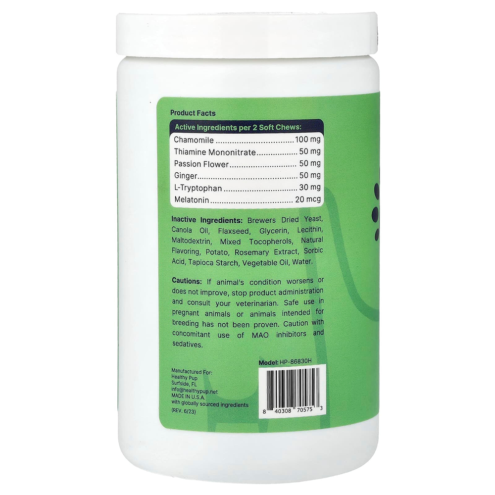 Healthy Pup, Calm, Anxiety, для собак, 60 жевательных таблеток, 132 г (4,6 унции)