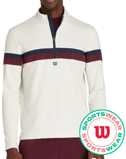 Теннисная футболка Wilson Elevate Performance Half-Zip Longsleeve - sandrift