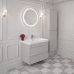 Подвесная тумба-умывальник Comforty Мадрид-80М2(Н) серый шёлк c раковиной CF19595BX-80