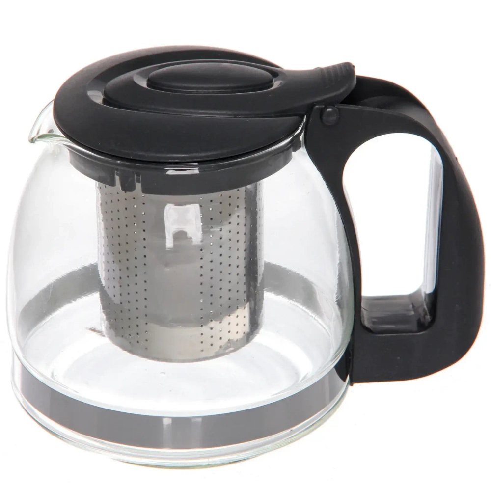 Чайник заварочный стеклянный 700мл «Ассорти», микс цветов