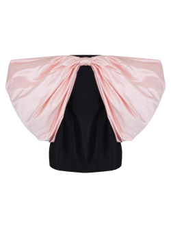 Платье мини с розовым бантом