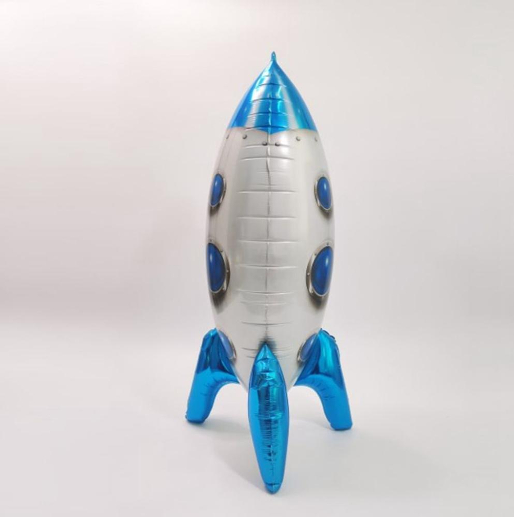 Шар (32""/81 см) Фигура, 3D Ракета, Синий, 1 шт. 7п. А17