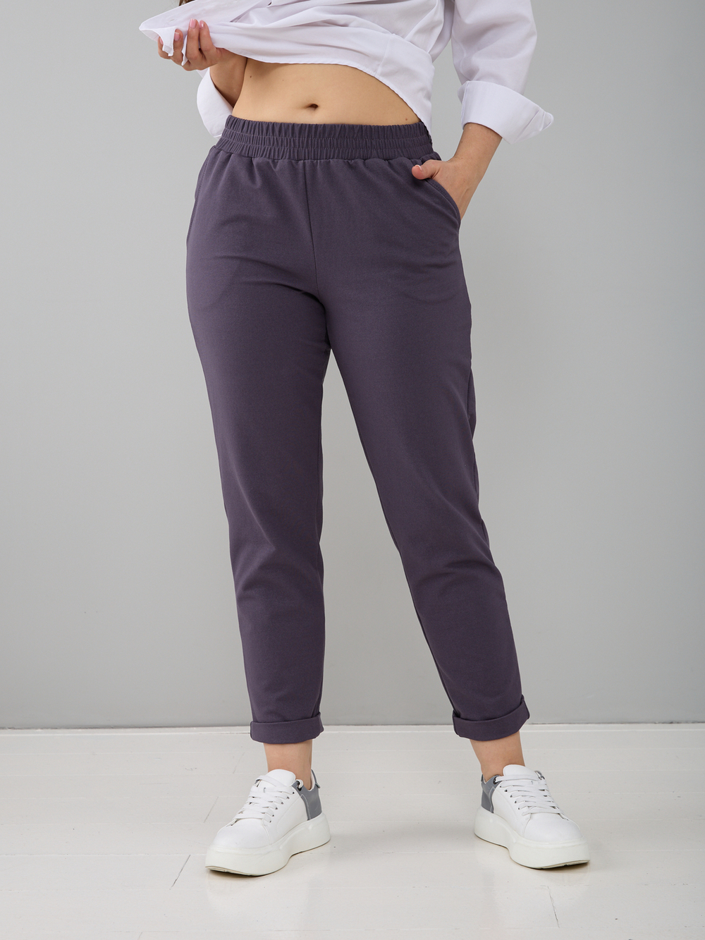 Брюки Бдж-129/серофиолетовый-джинс