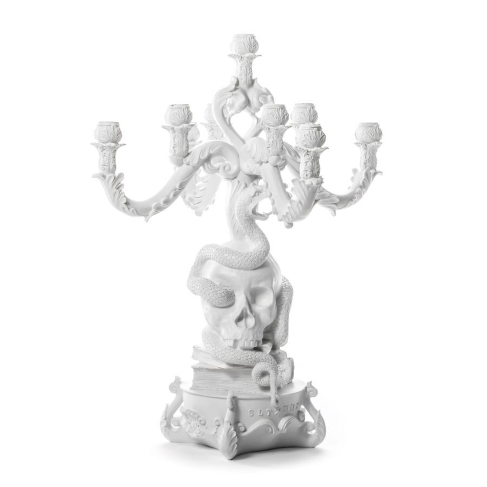 Канделябр Giant Burlesque Skull White 14873 BIA