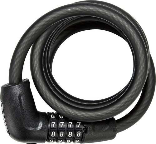 Замок 05-0086167 вело трос кодовый 4х разр Steel-O-flex 5510C/180см BK SCLL Numero класс защиты 3/15 с крепленим, черный ABUS