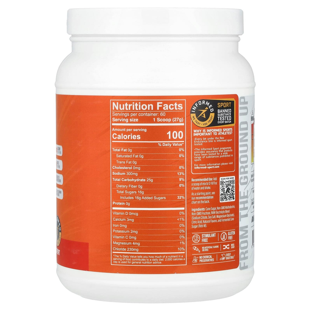 Raw Nutrition, Fuel, Premium Endurance Formula, апельсин, 1620 г (57,28 унции)