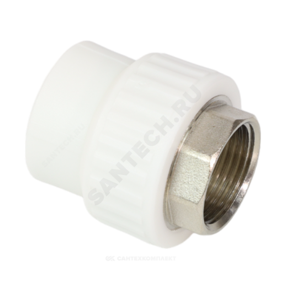 Муфта PP-R комбинированная белая Дн 90х3" ВР под ключ VALFEX 10134090