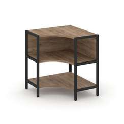 Shelf System Односекционный угловой стеллаж двухярусный SN.STMU-211 Дуб Табак/Металл Черный 810*810*