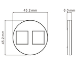 Накладка 2-я для розеток RJ45, TV, SAT,  матовый карбон,  серия D16
