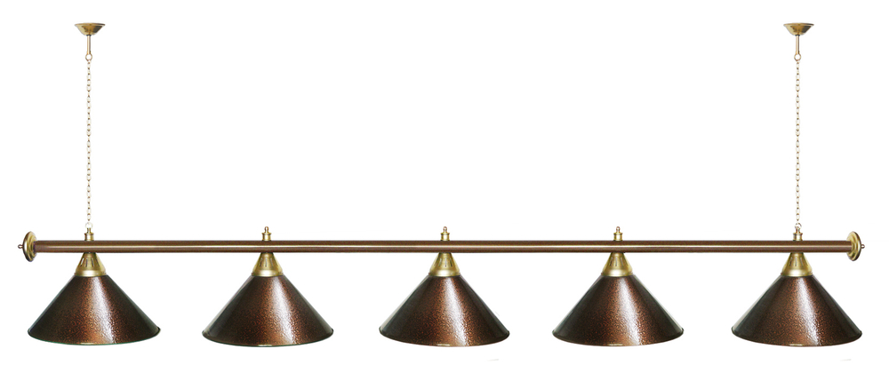 Лампа STARTBILLIARDS 5 пл. (плафоны золотые,штанга золотая,фурнитура золото)