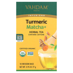 VAHDAM India, Infusions, травяной чай, куркума и матча, 18 пакетиков для заваривания, 27 г (0,95 унции)