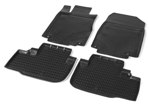 Коврики в салон автомобиля Rival для Honda CR-V IV поколение 2012-2018, полиуретан, с крепежом, 4 части, 12101001