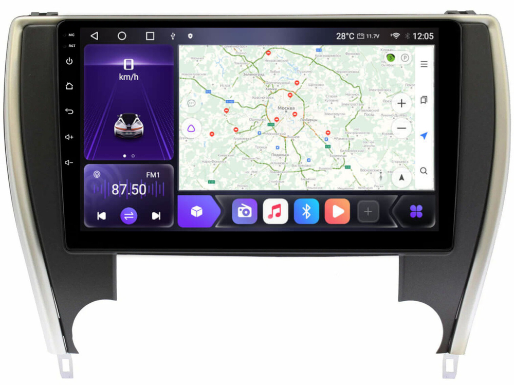 Магнитола для Toyota Camry 2014-2018 (USA) - Carmedia SF-1608A QLed, Android 12, TS10, CarPlay, 4G SIM-слот