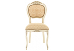Стул деревянный Woodville Лауро без подлокотников патина золото, бежевый, ножки белые