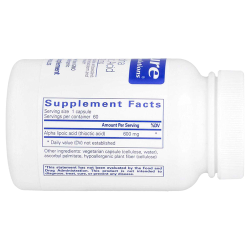 Pure Encapsulations, Альфа-липоевая кислота, 600 мг, 60 капсул