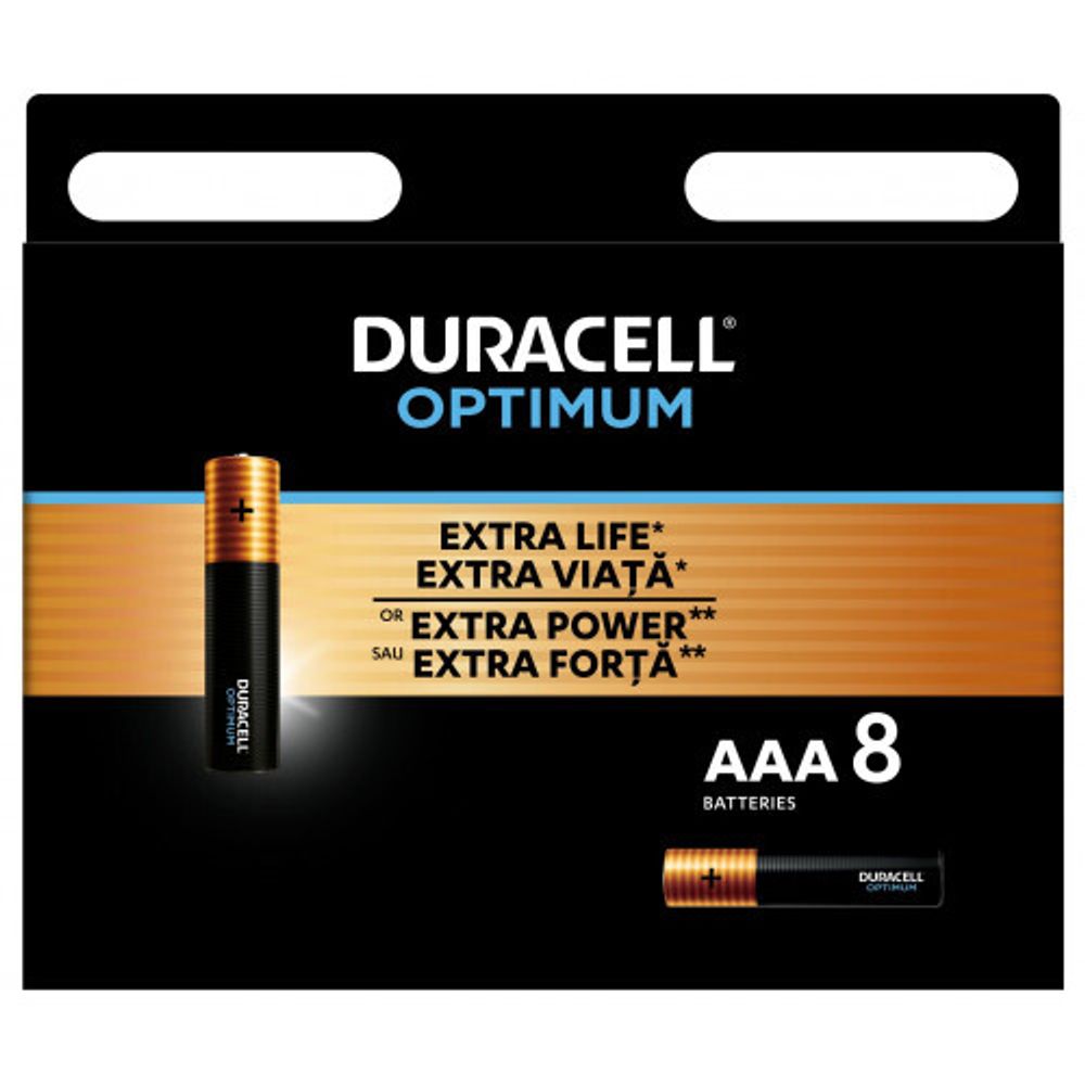 Батарейки Duracell 5014070 ААА алкалиновые 1,5v 8 шт. LR03-8BL Optimum | Duracell