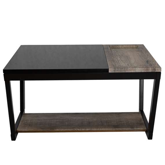 Стол журнальный BeautyStyle 31 дуб крымский состаренный/венге/стекло черное