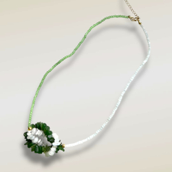 Ожерелье. Сокровенная. Нефрит и Лунный камень