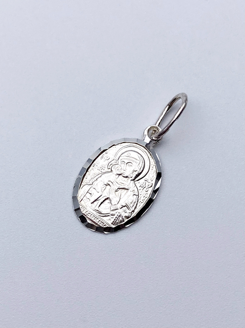 Образок из серебра/Без покрытия/С подвижным ухом/Феодоровская