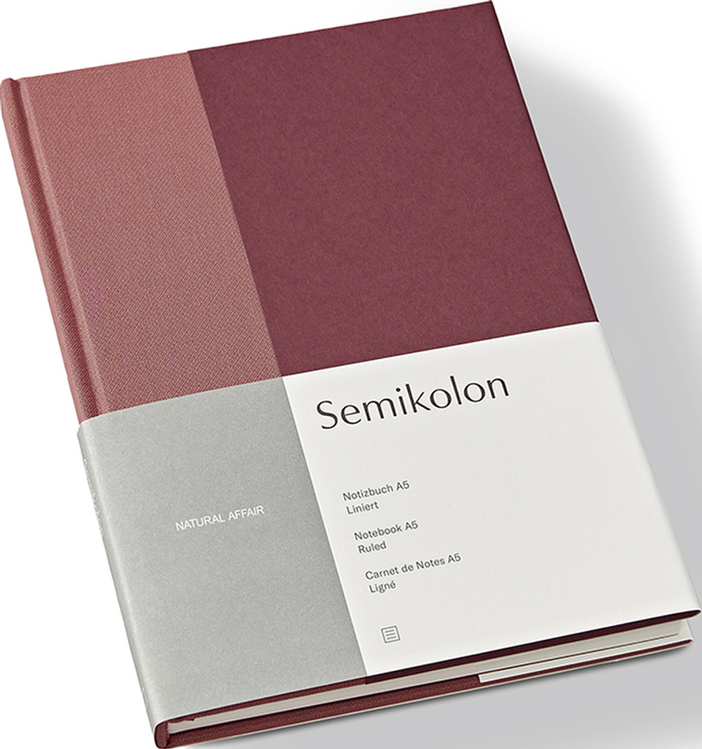 Блокнот Semikolon, Natural Affair, A5, в линейку, розовый