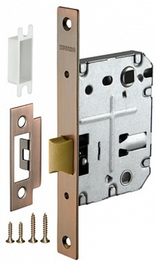 [ТОВАРА НЕТ В НАЛИЧИИ] Замок врезной пластик Фуаро PLASTIC P72-50 AC, цвет медь (гарантия - 12 месяцев)