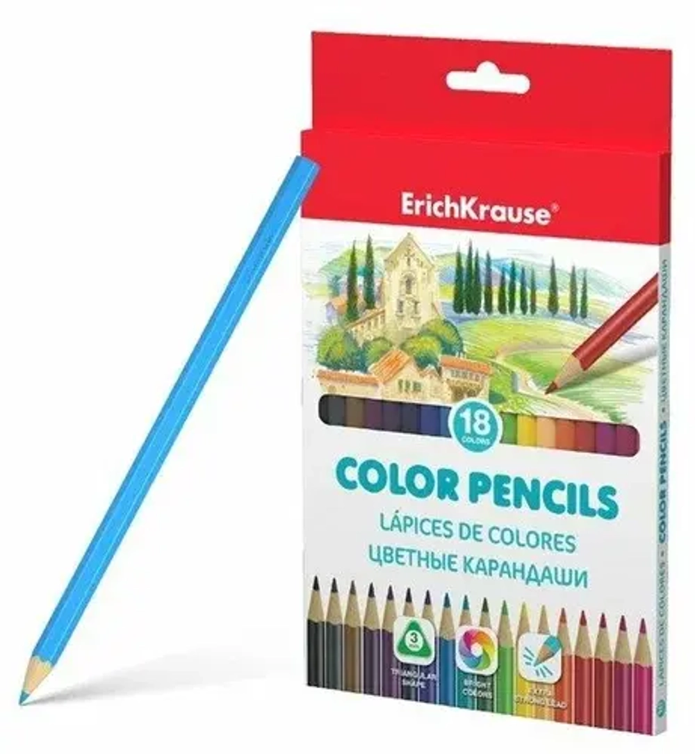 Карандаши цветные 18 цветов ErichKrause 49887