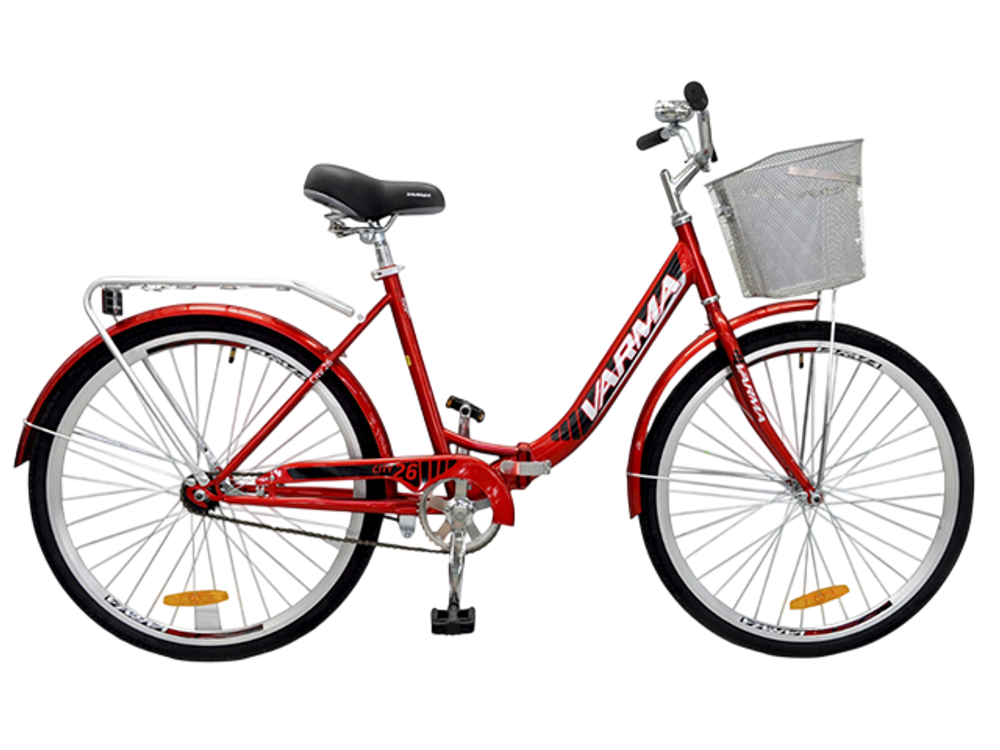 Велосипед 26" VARMA CITY К р.18" 1ск., скл., (Корзина) красный