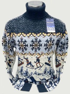 Pulltonic из шерсти и кашемира "Зимние забавы" Размеры (46-54)