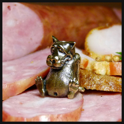 Бусина "Обжора" для темляков или браслетов , латунь