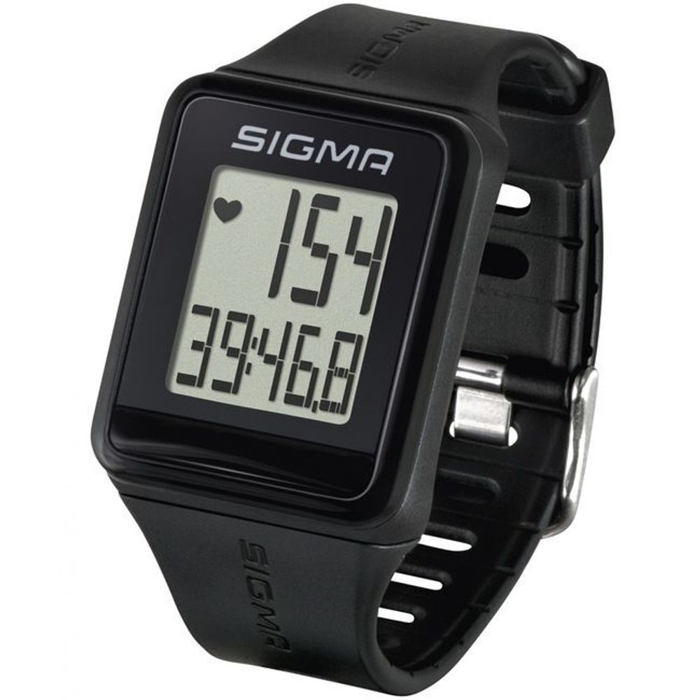 Пульсометр iD.GO фитнес часы с нагрудным сердечным датчиком, 4 функций, черные SIGMA