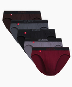 Мужские трусы слипы спорт Atlantic, набор 5 шт., хлопок, коричневые + графитовые + чёрные + фиолетово-серые + каберне, 5SMP-004