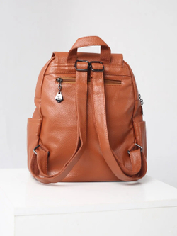 Рюкзак женский кожаный, коричневый