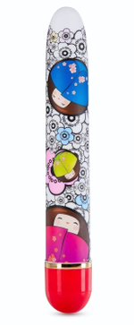 Яркий вибромассажёр с принтом Play Flirty - 17,8 см. (Цвет: разноцветный)