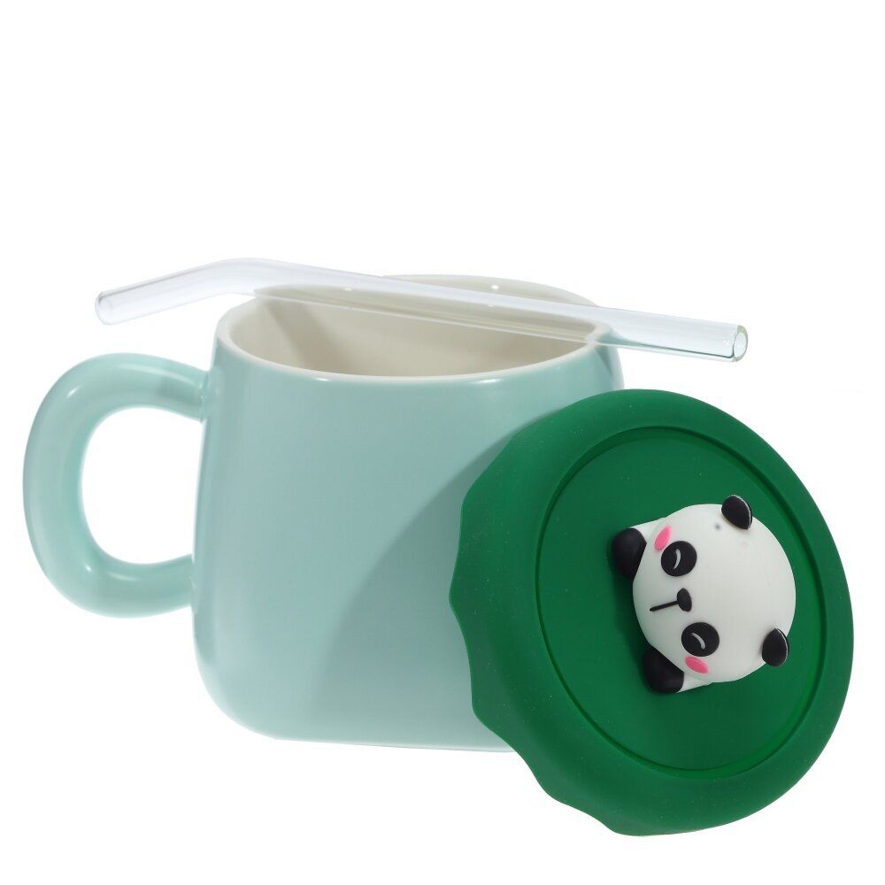 GAEM Кружка с крышкой и трубочкой, 400 мл, L13 W9,5 H12 см, 4в.