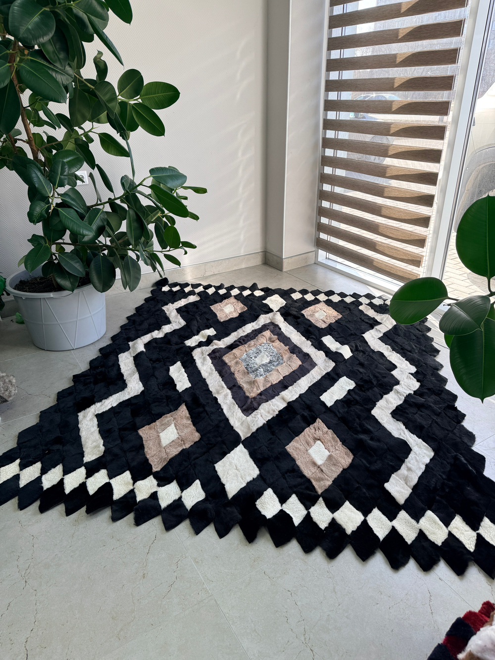 Покрывало меховое ковер из шкуры овчины