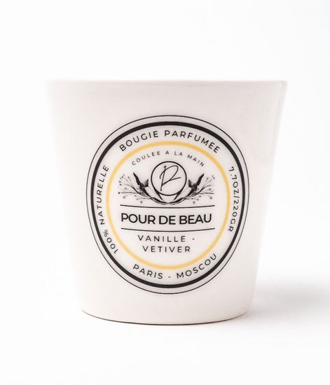 Ваниль - Ветивер, свеча в фарфоре, Pour de Beau
