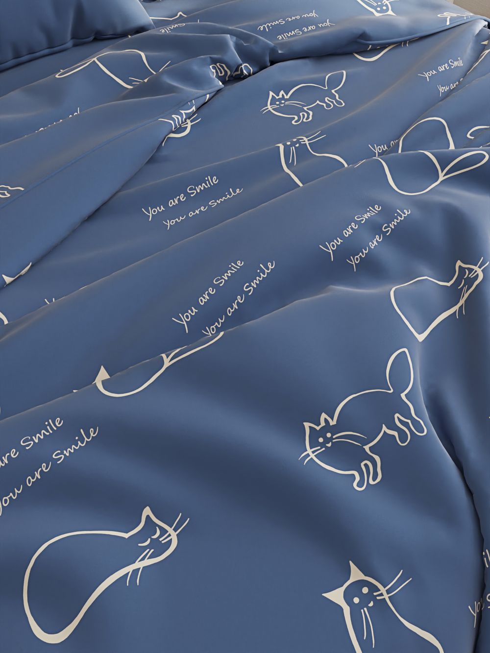 Простынь на резинке Сказка "Котики" 90х200 см, перкаль