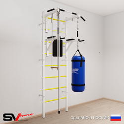 Шведская стенка Sv Sport усиленная 6762 (Турник стандарт/Брусья/Канат/Трапеция/Цепь/Мешок 22кг)