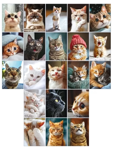 Набор наклеек А7 "Котики" 21шт. 89070 (Открытая планета)