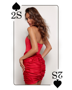 Платье мини корсетное красное