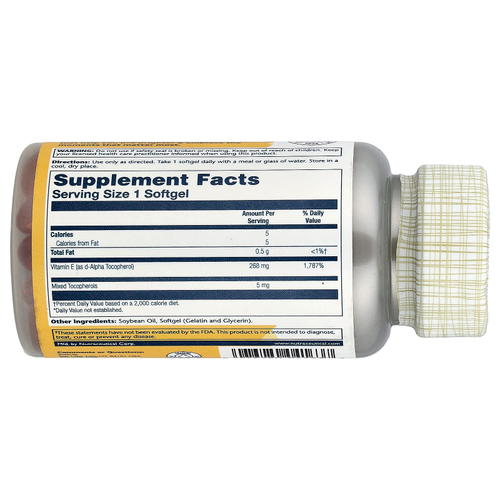 Solaray, витамин E, 268 мг (400 МЕ), 100 капсул