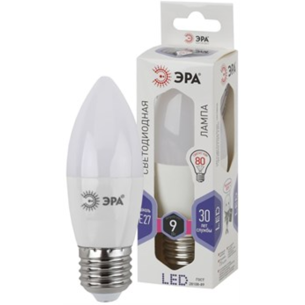 Лампа светодиодная ЭРА 9 ВТ Е27