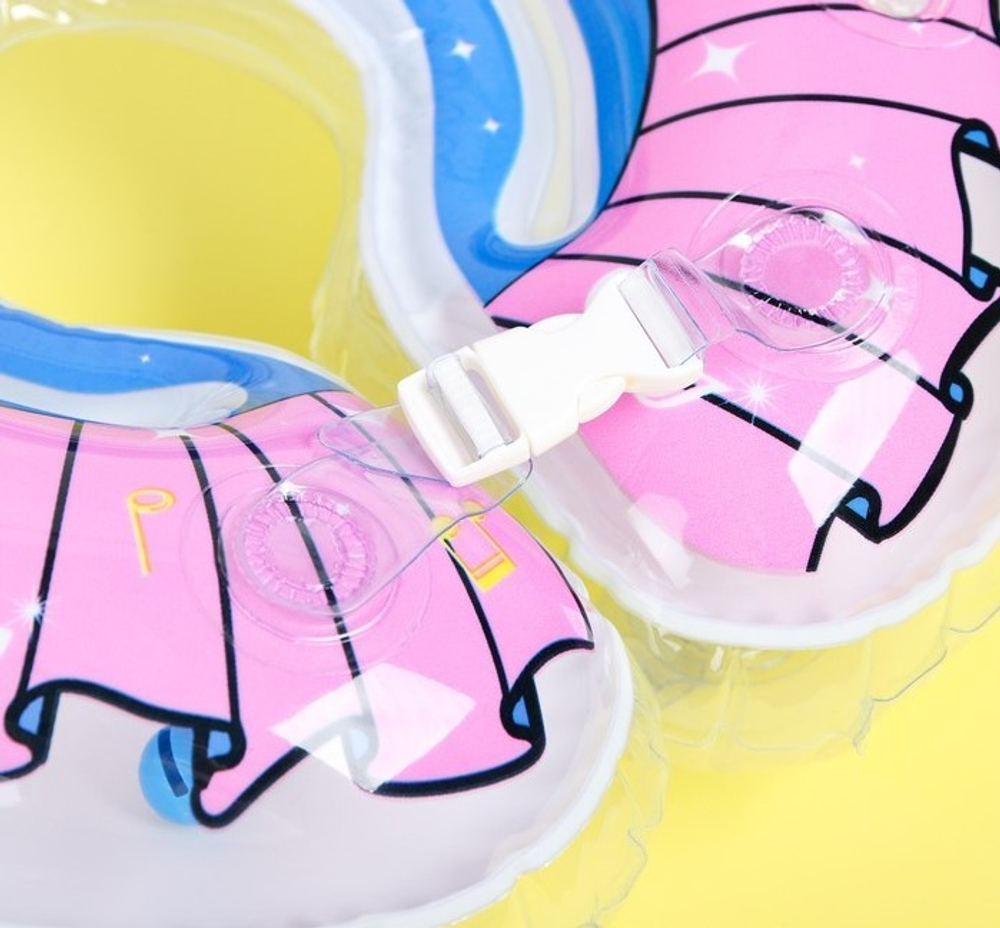 4531217 Круг детский на шею, для купания Little star, от 1 мес, двухкамерный, с погремушками