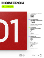 Номер на дверь 901, табличка на дверь для офиса, квартиры, кабинета, аудитории, склада, красная 120х70 мм, Айдентика Технолоджи