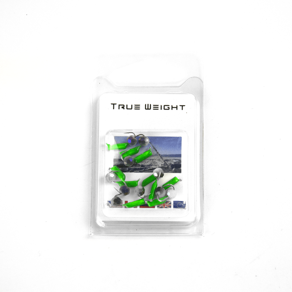 Мормышка True Weight "Гвоздешарик", Зеленый, шарик многогранный Белый